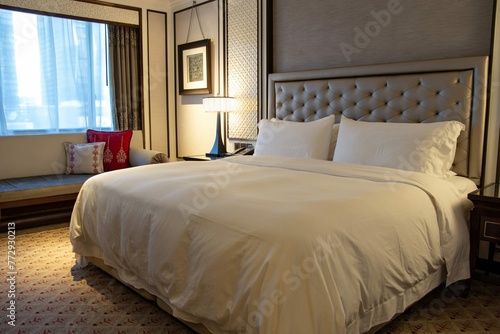 Luxury Modern Bedroom Interior With Pillow Table Lamp 4