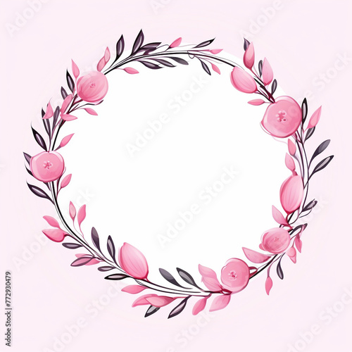 frame with pink flowers
