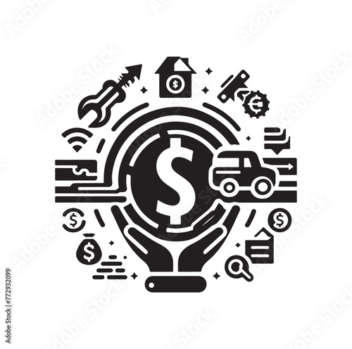 online payment get way logo vector illustration