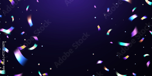 Colorful confetti and zigzag ribbons falling from above Streamers, tinsel vector