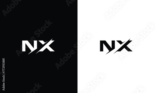 NX or N X letter alphabet logo design in vector format. photo
