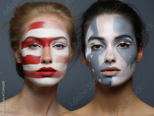two women with face paint