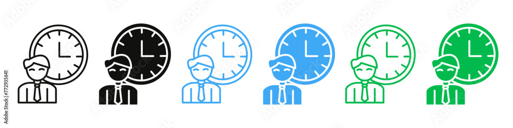 Icons for Time Saving Strategies in Project Management and Efficient Work Practices