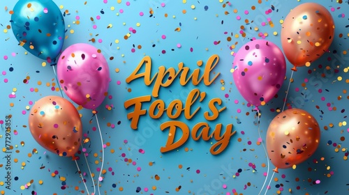 April 1 is April Fool's Day, the day of comedy of jokes and pranks, the day when you can't trust anyone, holiday card illustration