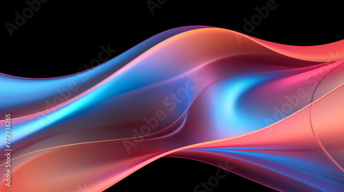 a colorful wavy lines on a black background