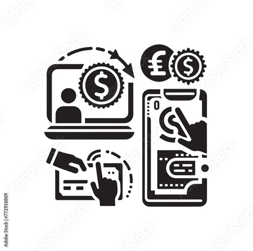 online payment get way logo vector illustration