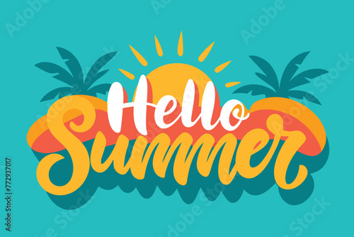 Hello Summer design Vector Background photo