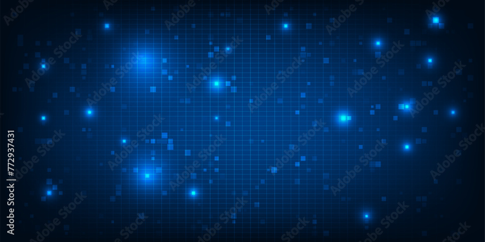 Obraz premium Abstract blue blank grid line digital technology background.Vector illustration.