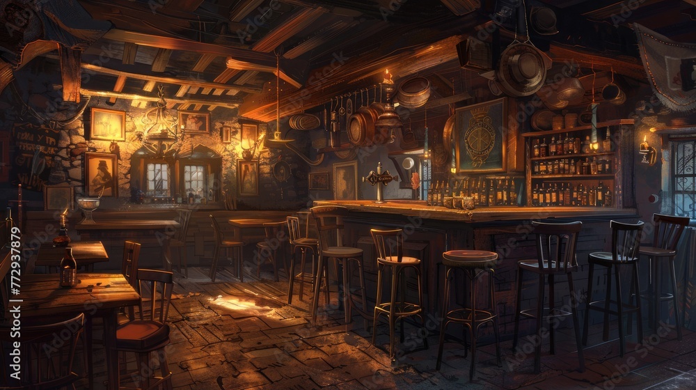 Tavern interior Generative ai Tavern interior Generative ai