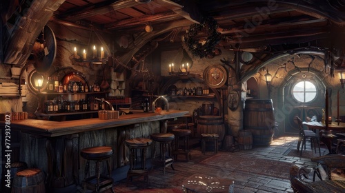 Tavern interior Generative ai © Dvid