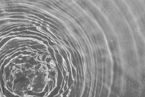 drops on water with circles on a grey background