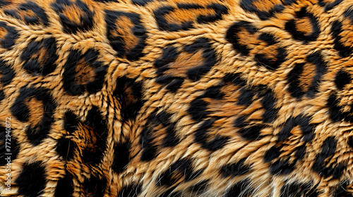 Leopard Jaguar Skin Print Seamless Pattern Background 