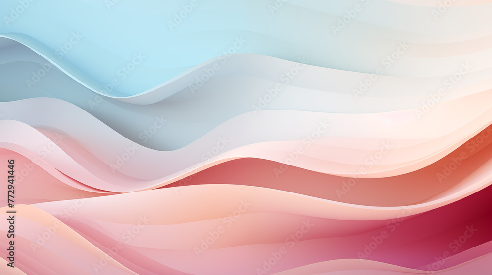 Fototapeta premium Beautiful abstract background with colorful paper wave. Red and blue gradient banner