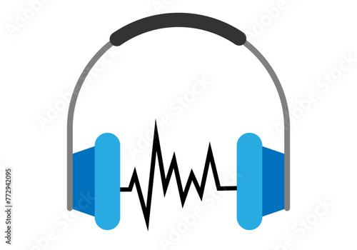 Icono de auriculares en fondo blanco.