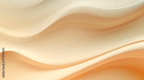 Wave Abstract background with Peach fuzz color. Illustration of paper effect