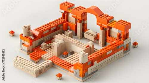 Detailed Step-by-Step 3D LDD Brick Instruction for Building a Complex Design Image