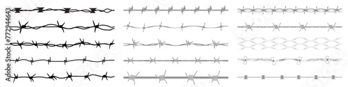 seamless Barbed wire fence brush for illustrator photo