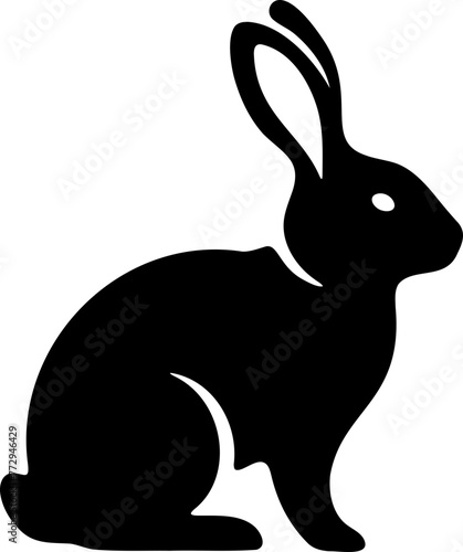 Silhouette lapin, noir fond transparent