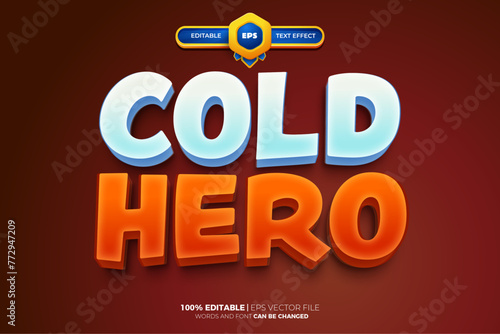 Cold Hero Cartoon Game Editable text Effect Style