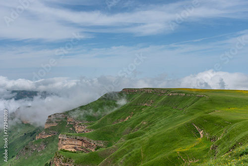 Picturesque summer view of Bermamyt plateau in the Karachay-Cherkess Republic.