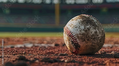 Baseball Glove with Dirt and Stains Generative AI
