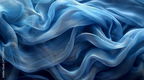 Abstract blue fabric waves texture