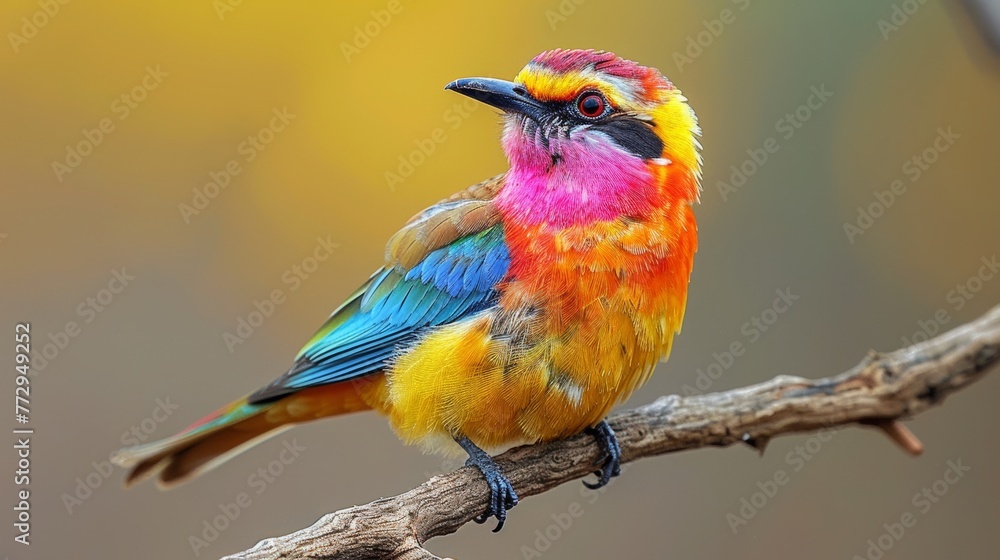 Obraz premium Colorful bird perched on a branch
