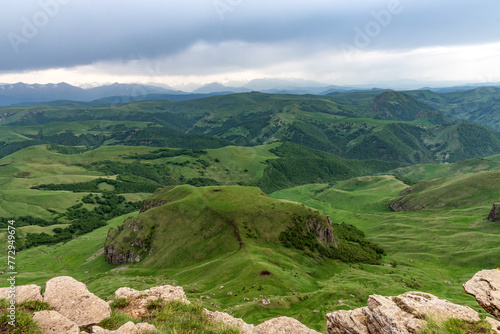 Picturesque summer view of Bermamyt plateau in the Karachay-Cherkess Republic. photo