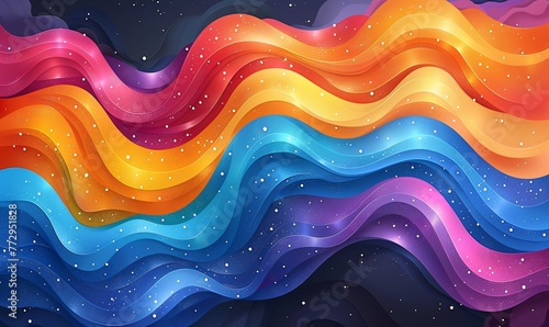 Colorful Waves of Light Generative AI