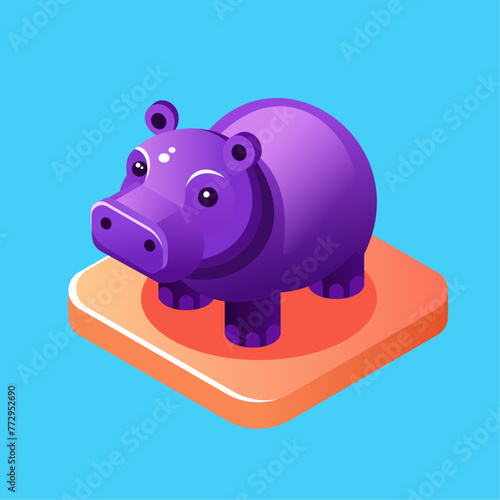 Hippo isometric icon