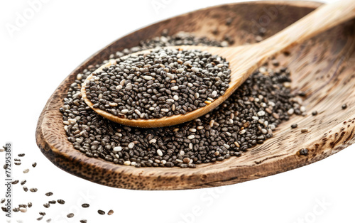 Chia-Infused Spoon isolated on transparent Background