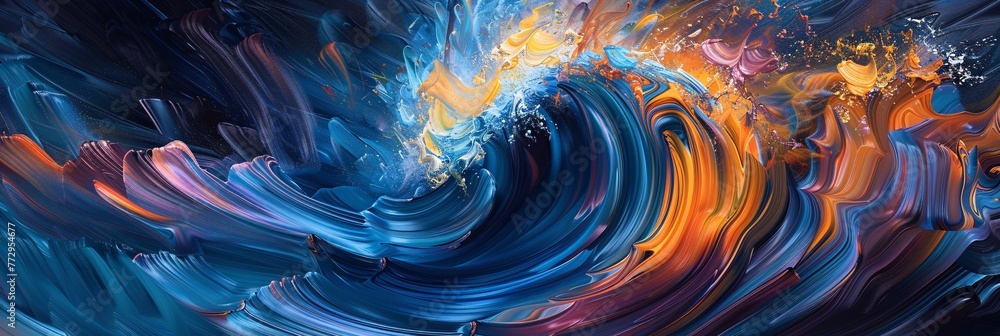 Colorful Wave of Creativity A Monthly Art Event Generative AI - obrazy, fototapety, plakaty 