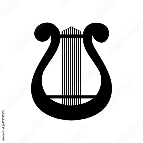 Harp icon vector. Music illustration sign. Orchestra symbol or logo.
