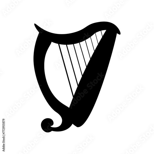 Harp icon vector. Music illustration sign. Orchestra symbol or logo.