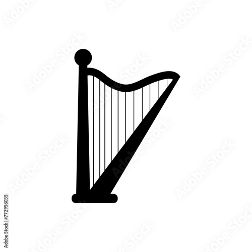Harp icon vector. Music illustration sign. Orchestra symbol or logo.