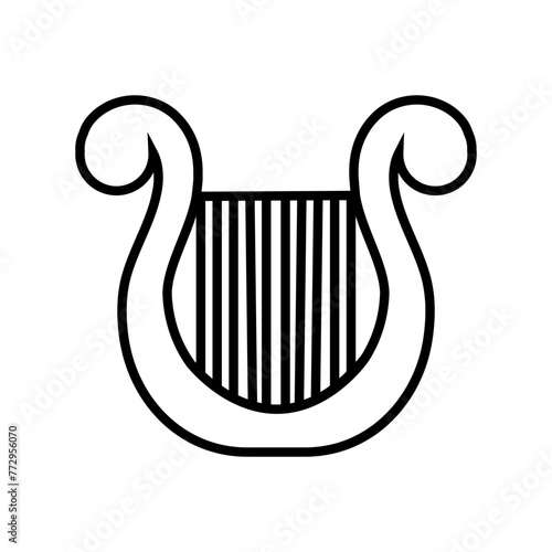 Harp icon vector. Music illustration sign. Orchestra symbol or logo.