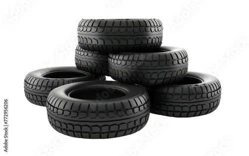 Tower of Tires isolated on transparent Background