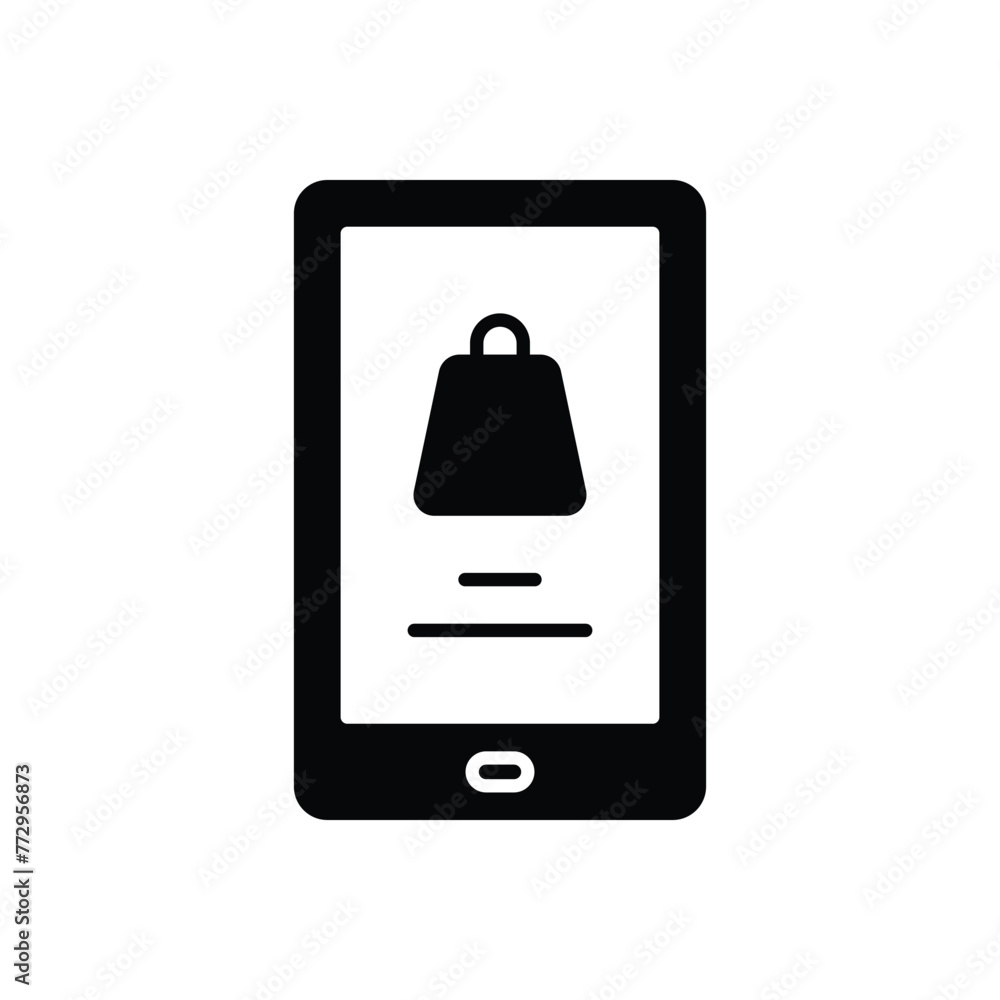 Black Solid Online Shopping vector icon Black Solid Online Shopping vector icon