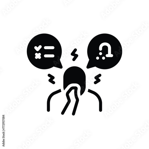 Black solid icon for obsessive compulsive disorder