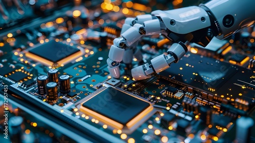 Robotic systems in electronics factories quickly and flawlessly install micro-components and small parts on printed circuit boards.
