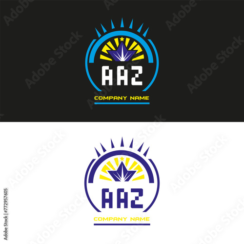 AAZ letter logo vector design on black and white color background AAZ letter logo icon design
 photo