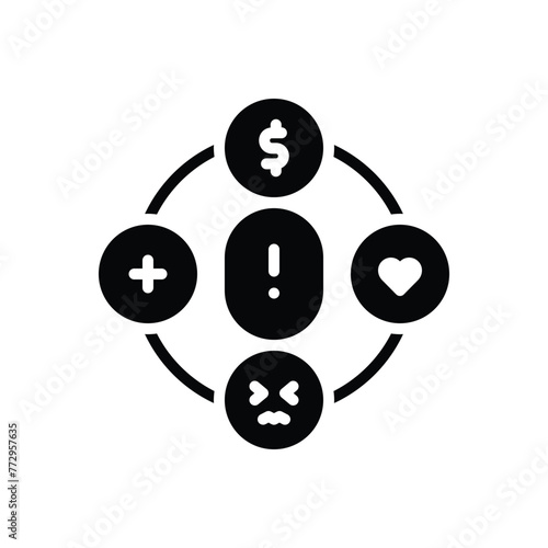 Black solid icon for contributing factor