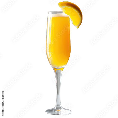 Sip into elegance with a Mimosa cocktail, a blend of orange juice and sparkling wine. isolated on transparent background png