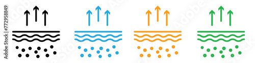 Water Wicking and Waterproof Material Icons for Home Protection from Moisture