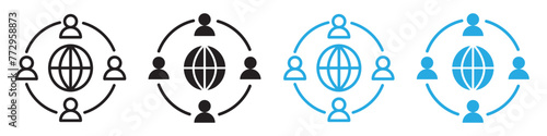 Remote Work and Outsourcing Icons for Corporate Tasks and Freelance Contributions