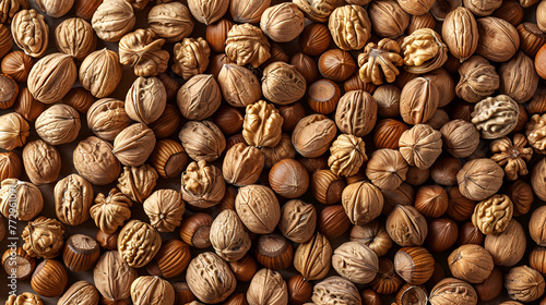 Close-up of almonds against two tone background 