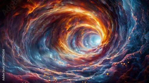 Spiral galaxy illustration with vibrant colors