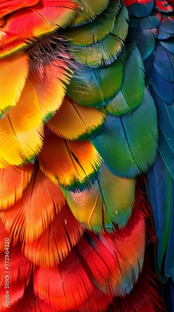 Obraz premium Close-up of vibrant macaw feathers