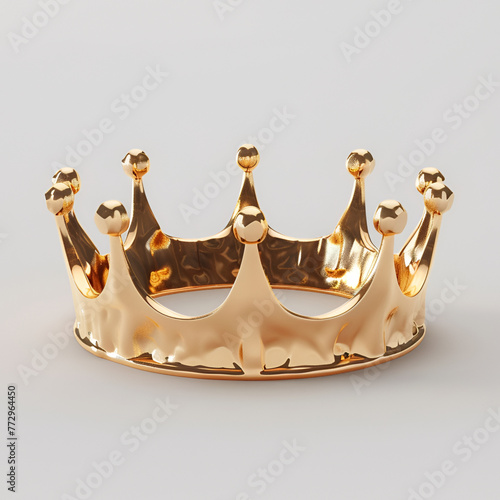 Gold crown isolated on white background.