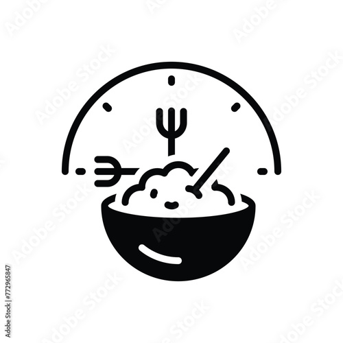 Black solid icon for meal breaks